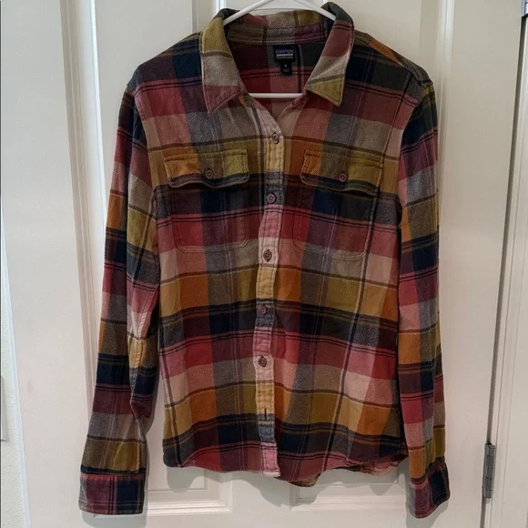 Patagonia Women's Plaid Button-Down Shirt - Red, Yellow, Black - Picture 1 of 6